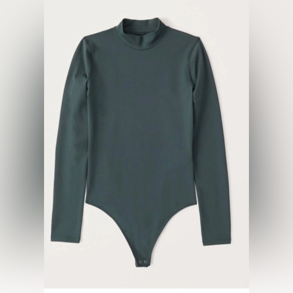 Abercrombie & Fitch Tops - Abercrombie & Fitch Soft Matte Seamless Long-Sleeve Mockneck‎ Bodysuit Green XS